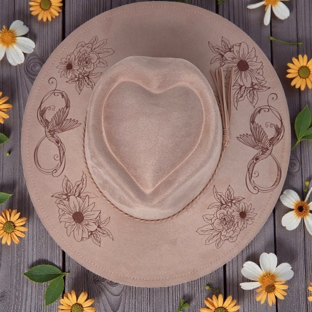 Elegant Floral Dusky Pink Laser Engraved Hat